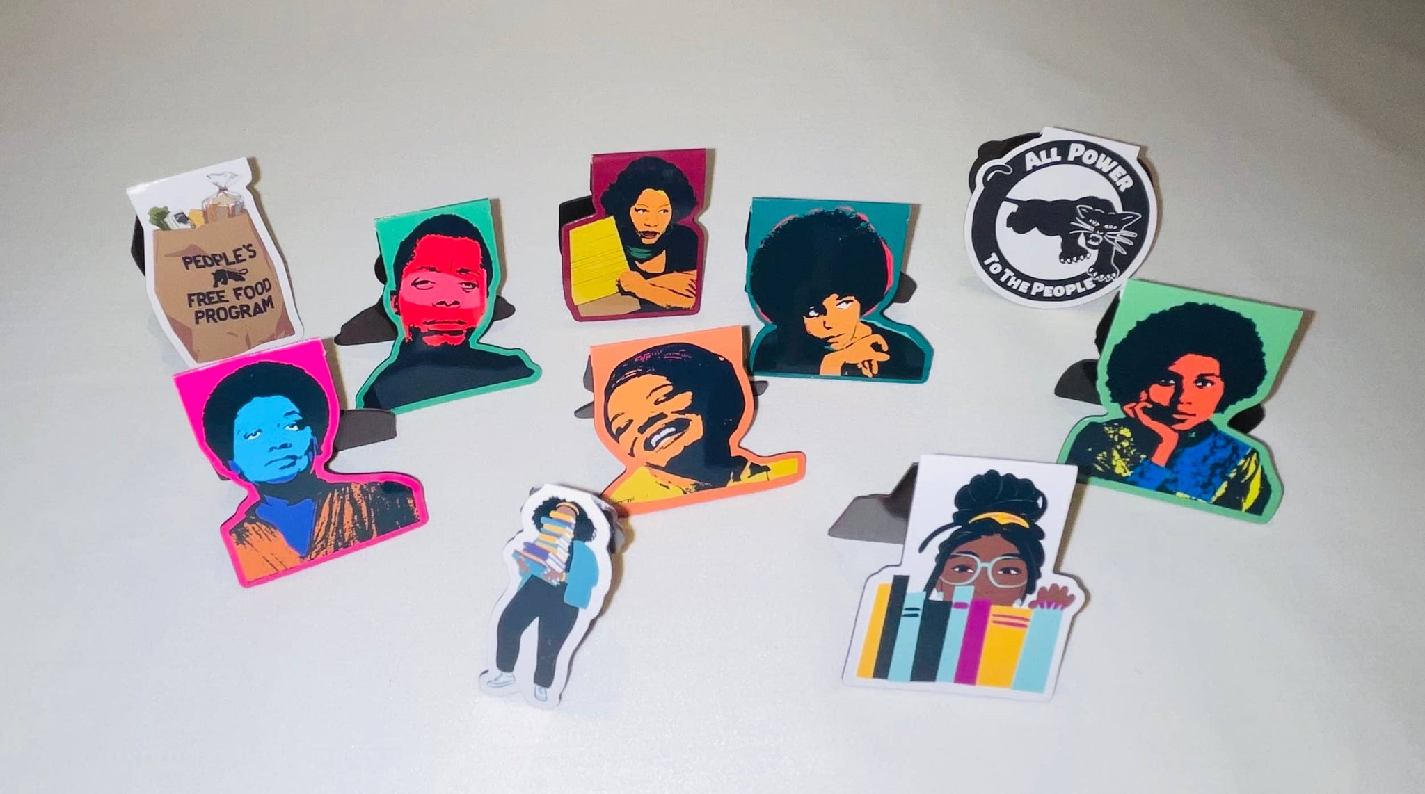 Book Stack Magnetic Page Marker | Bookmarks | Black Woman