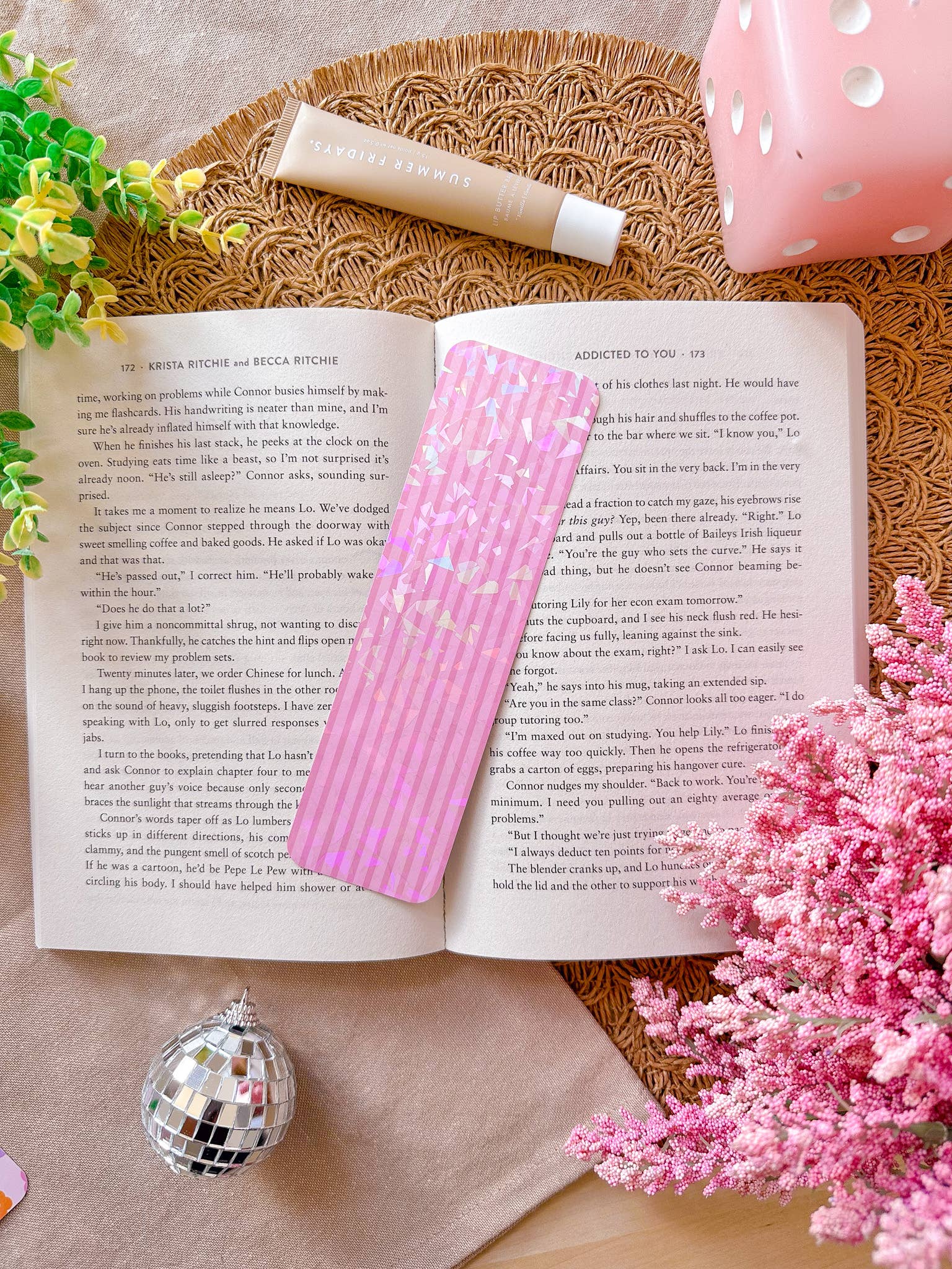 Stripes Glitter Bookmark