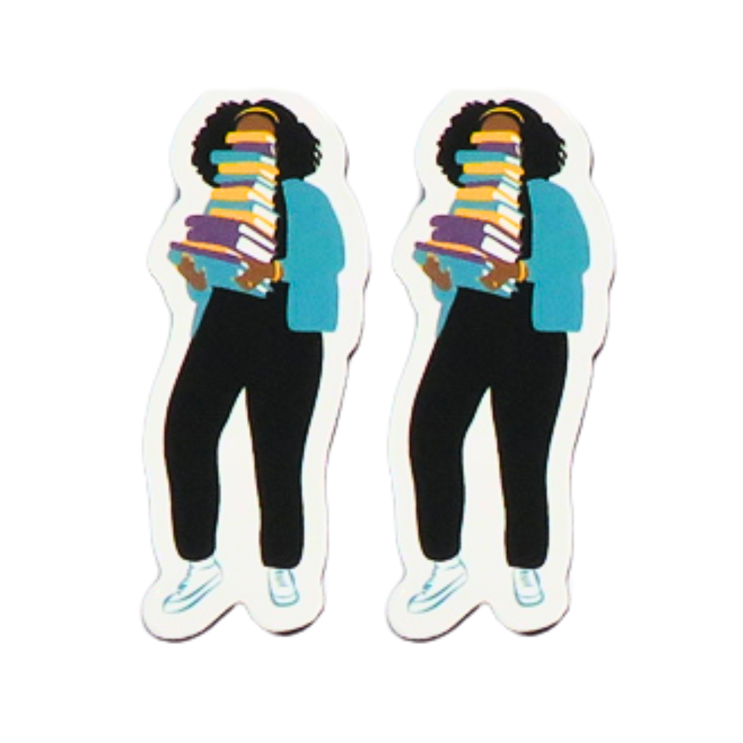 Book Stack Magnetic Page Marker | Bookmarks | Black Woman