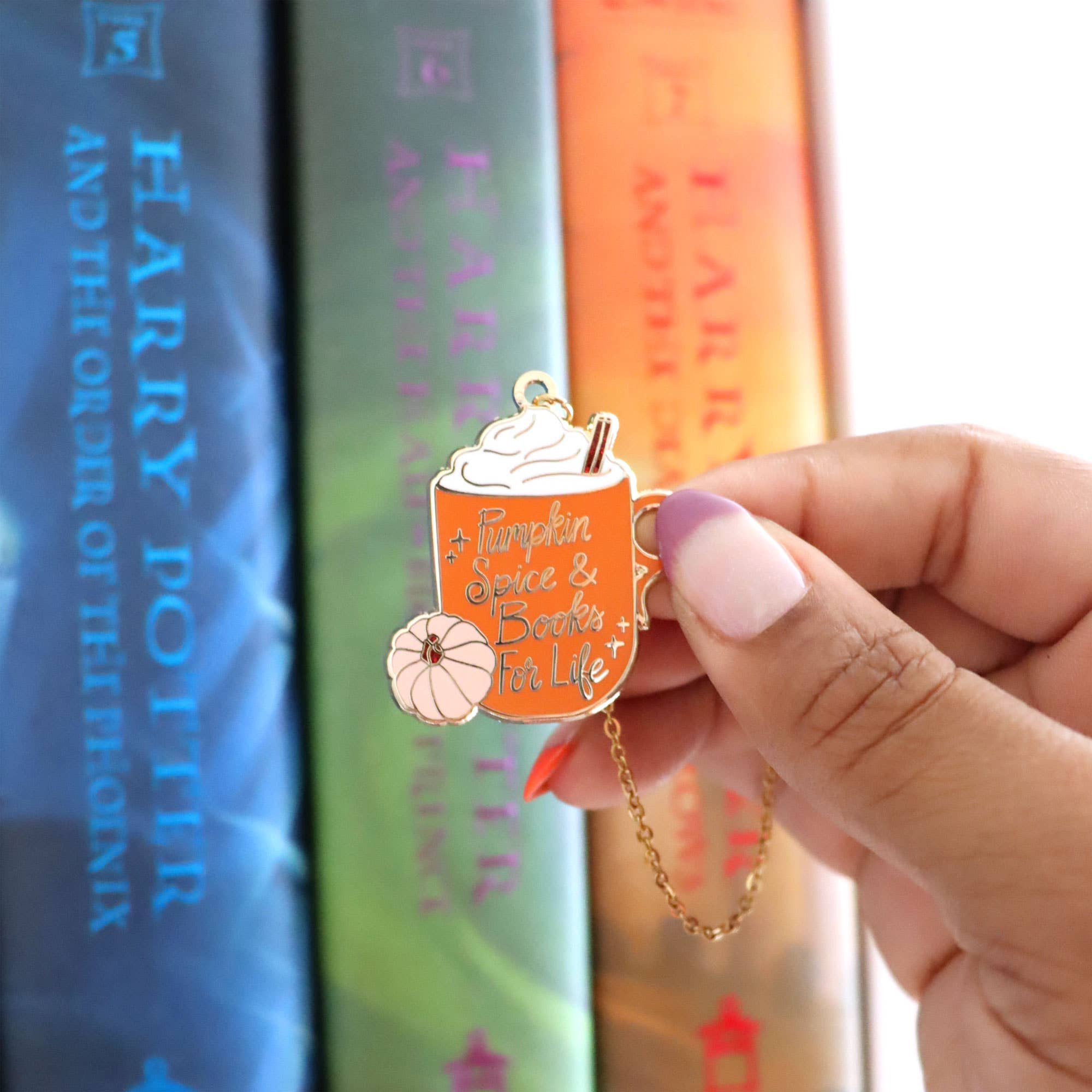 Pumpkin Spice Latte Enamel Bookmark