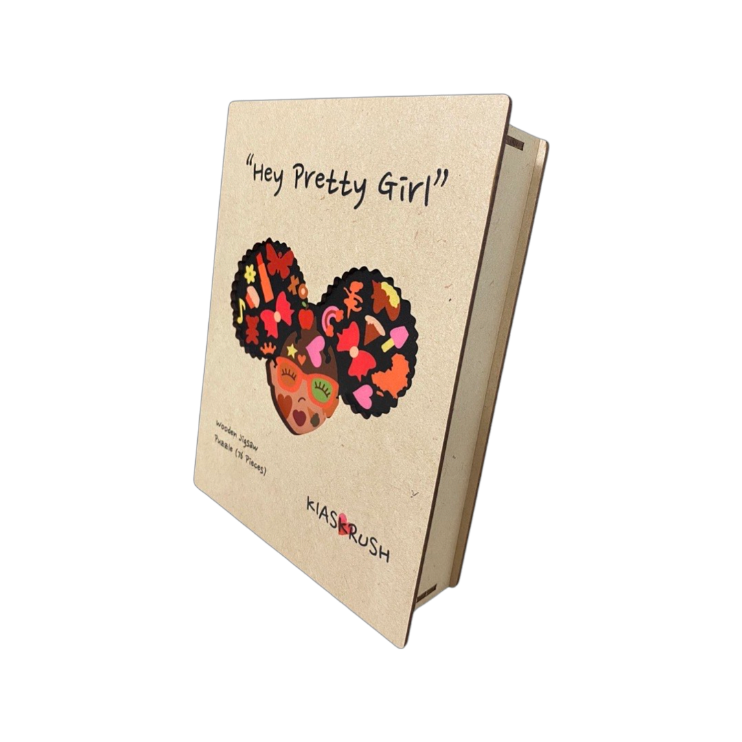 "Hey Pretty Girl" Wooden Jigsaw Puzzle