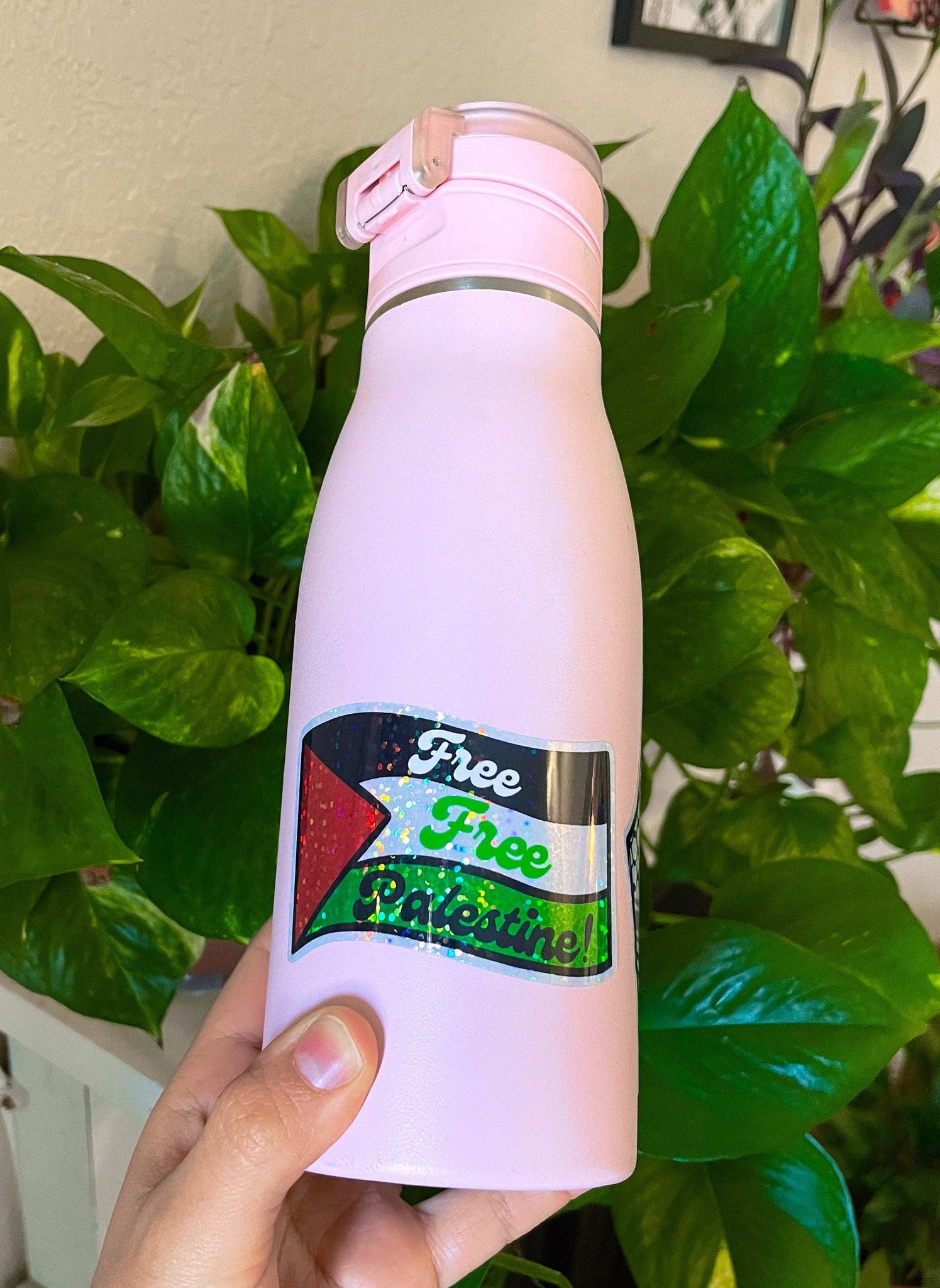Free Free Palestine Wavy Flag Sticker with Glitter Sticker Weatherproof Palestinian gift for Laptops and water bottles Donates to Gaza