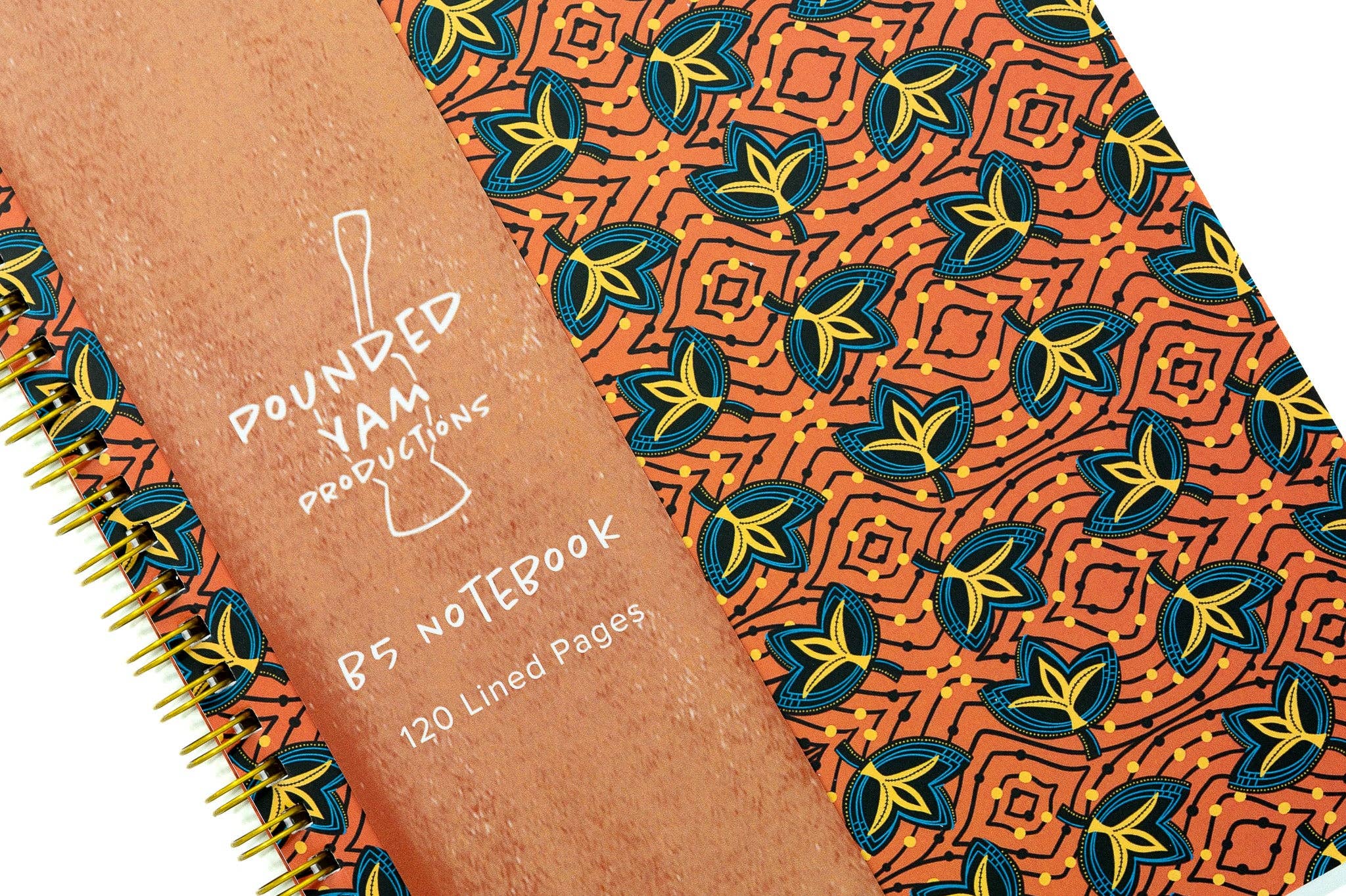 African Print Soft Cover Spiral Notebook - Fans