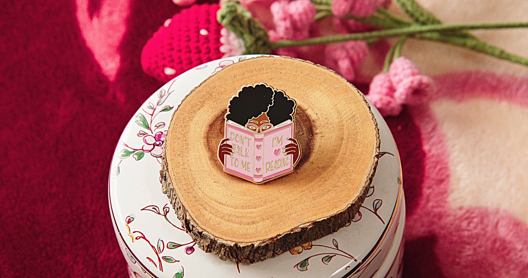 "Don't Talk To Me I'm Reading" Enamel Pin -  Bookish Fairycore Cottagecore Pinstory Original Enamel Pins