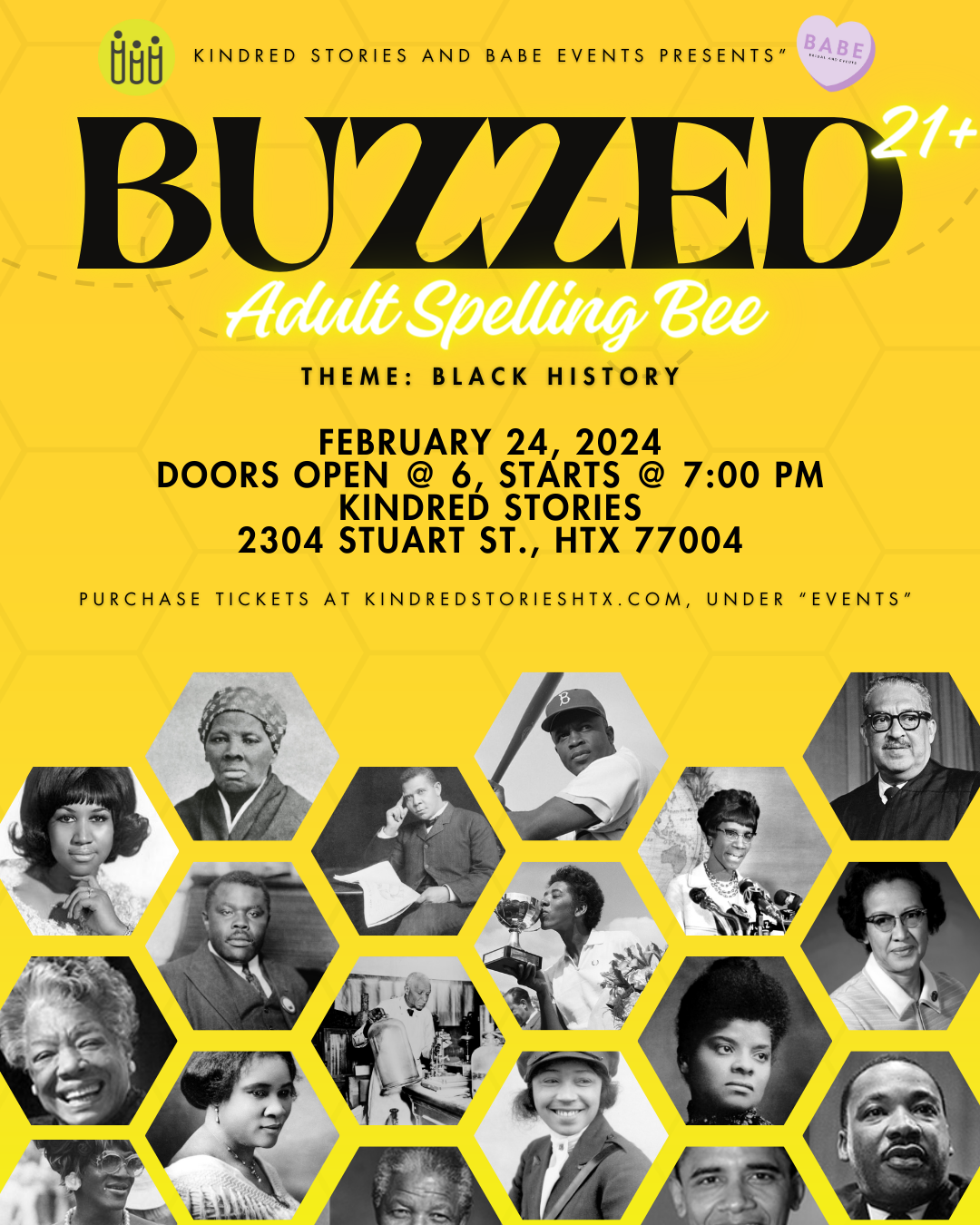 2024 Buzzed Adult Spelling Bee: Black History Month Edition - February 24 @ 7PM
