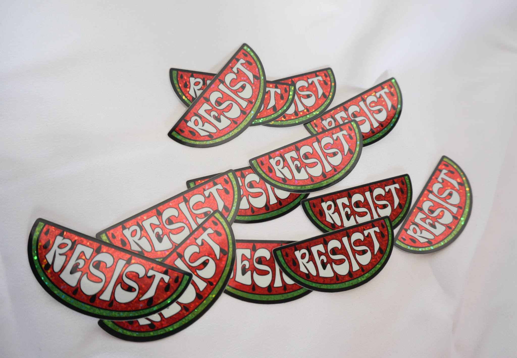 Palestine Watermelon RESIST sticker Glitter waterproof Sticker Free Palestine Sticker for Tumbler and Laptop Palestinian Owned Shop Donation