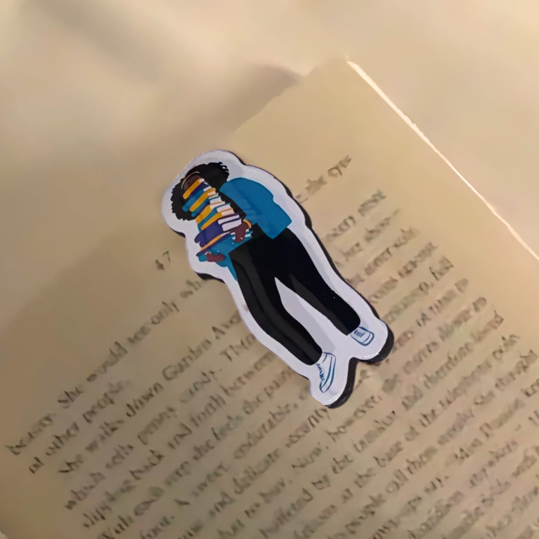 Book Stack Magnetic Page Marker | Bookmarks | Black Woman
