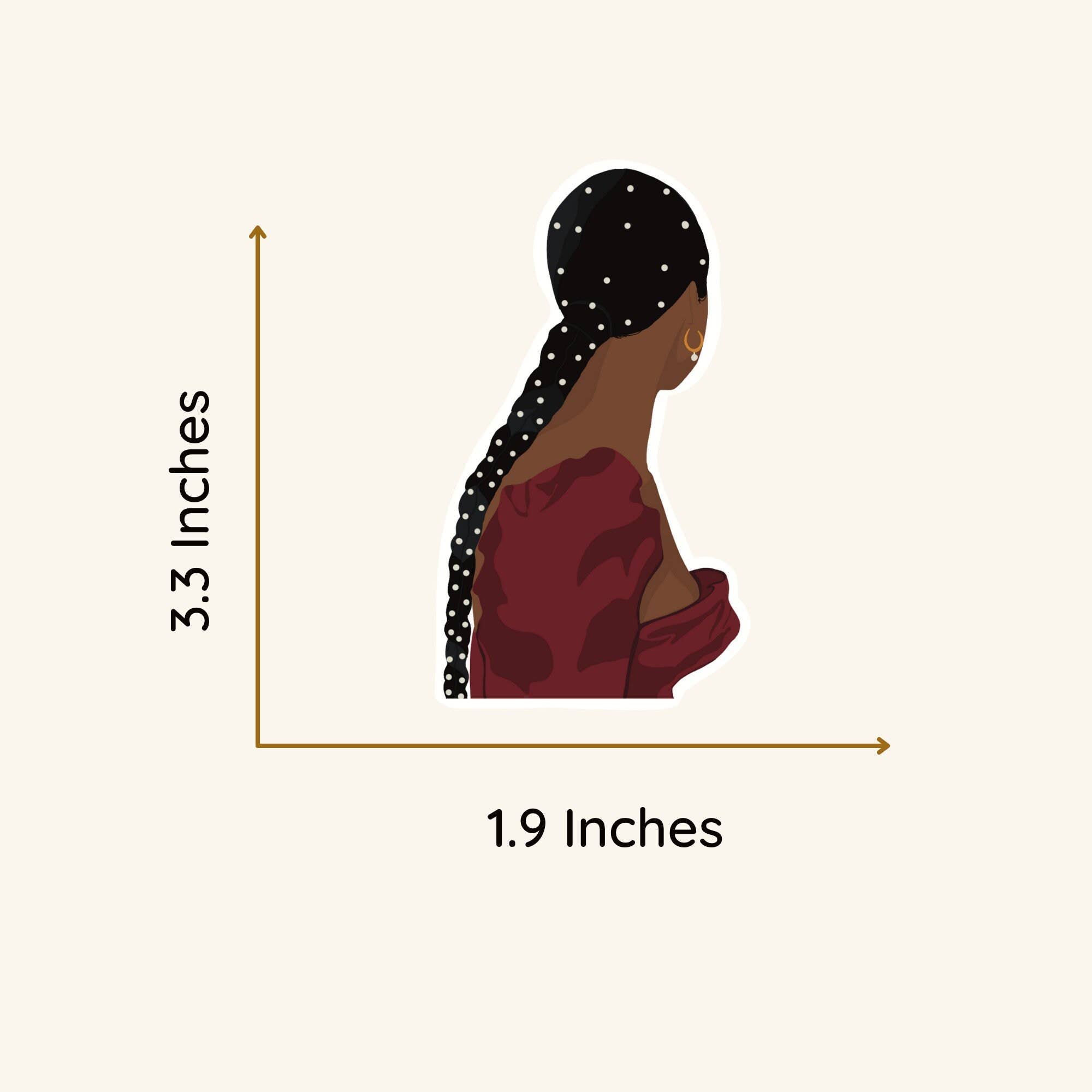 Beaded Girl Sticker, Black Woman Sticker