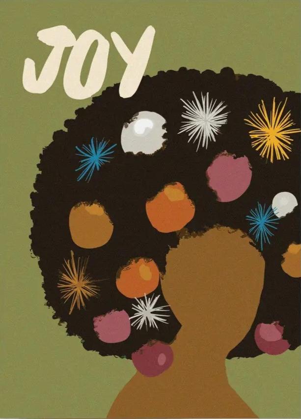 Afro Ornaments Holiday Card