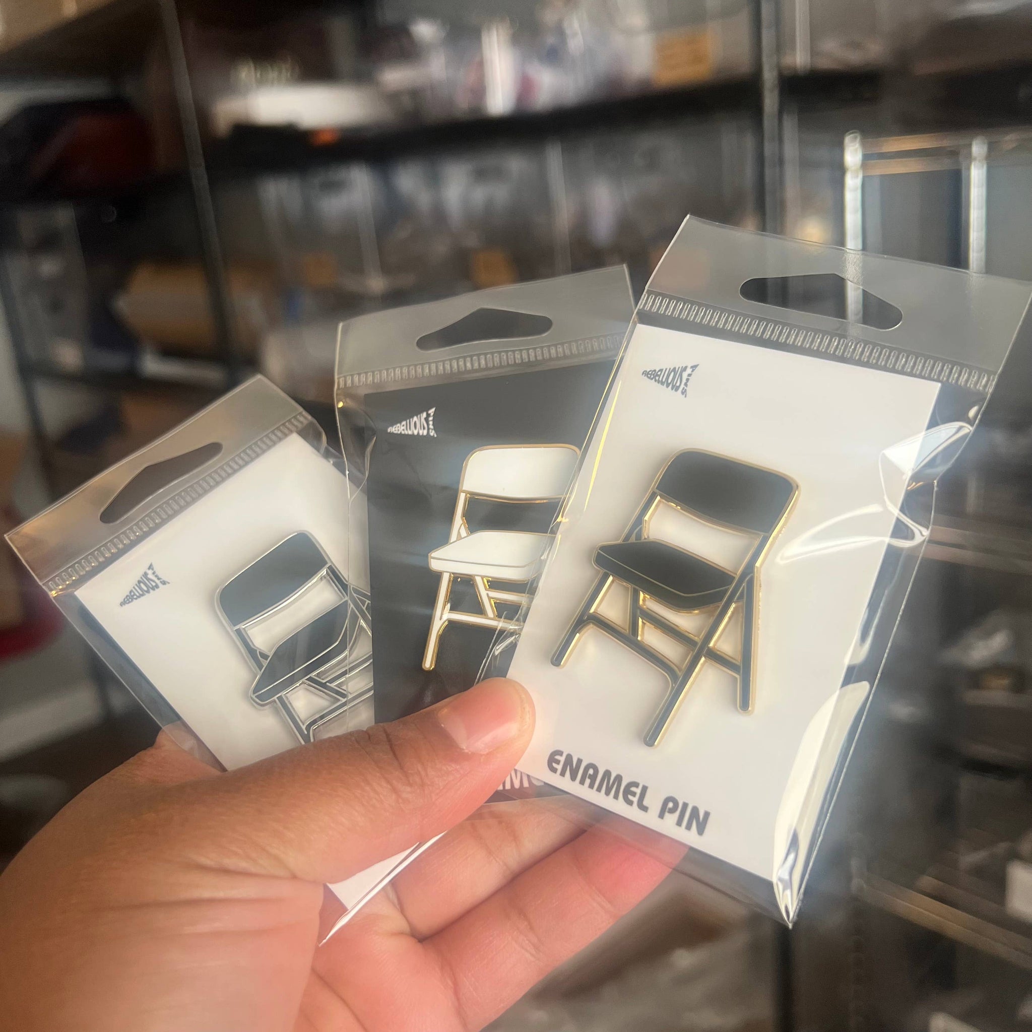 Folding Chair Enamel Pin