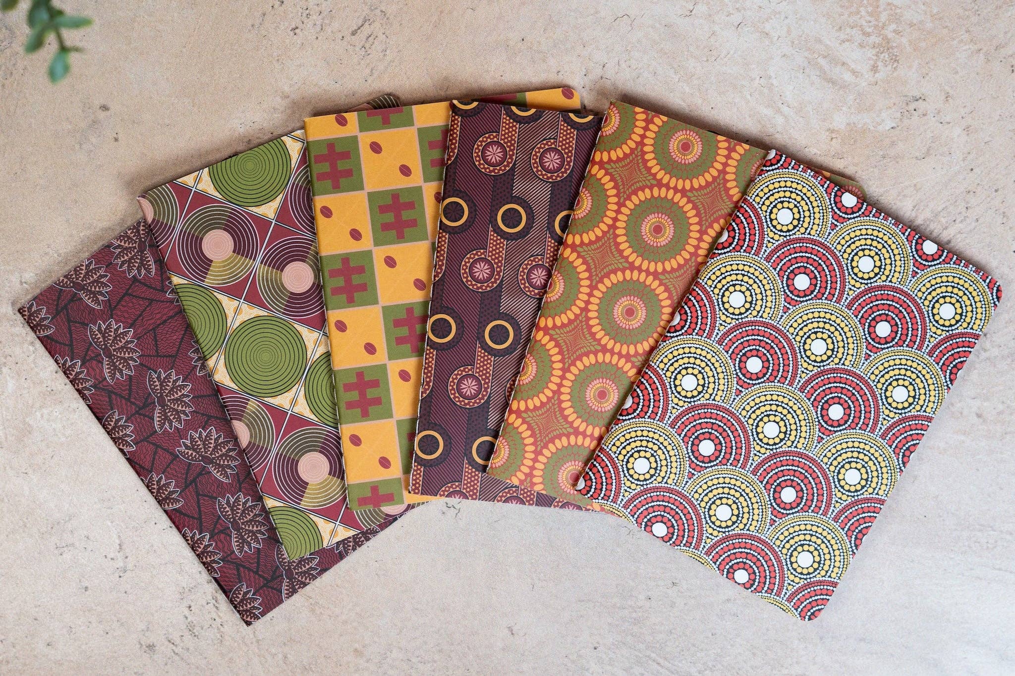 African Print Pocket Notebook - Red Blossom (Ankara)
