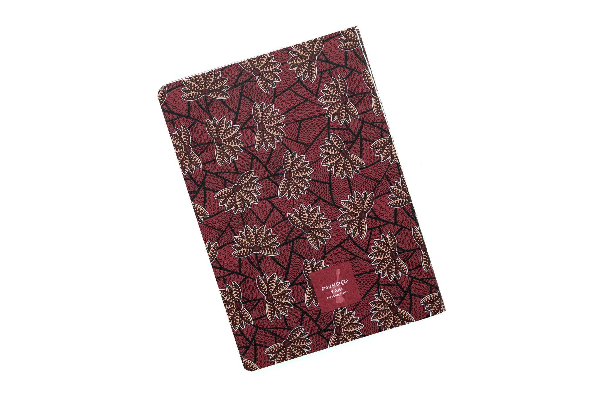 African Print Pocket Notebook - Red Blossom (Ankara)