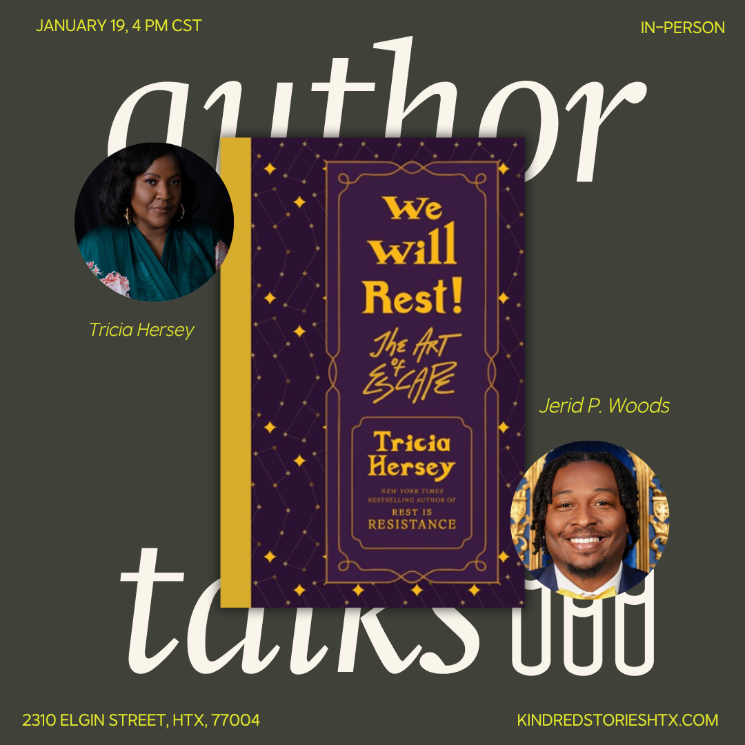 IRL Author Talk: We Will Rest with Tricia Hersey + Jerid P. Woods - January 19 @ 4PM