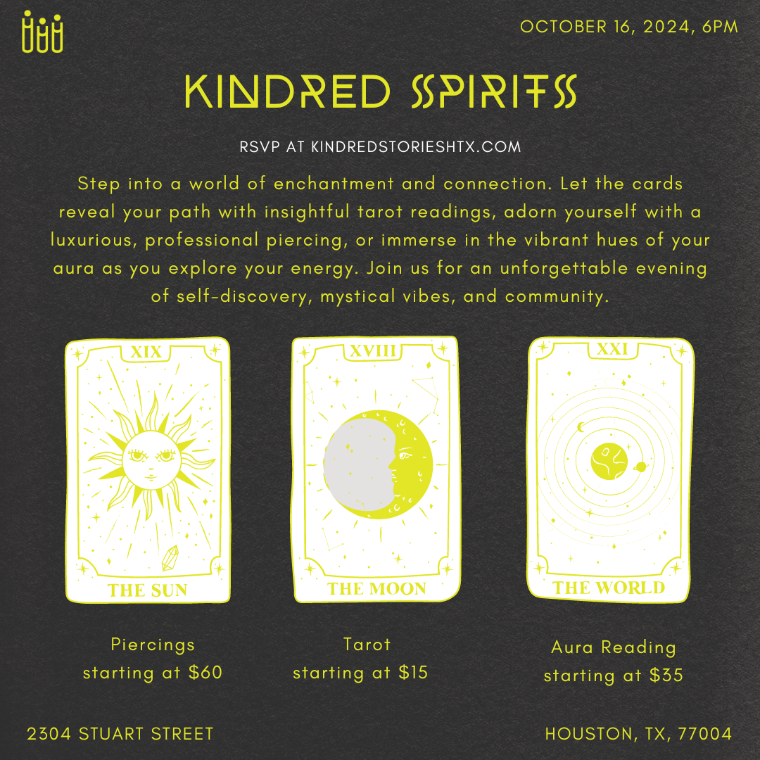 Kindred Spirits: Tarot, Auras & Piercing - October 16 @ 6PM