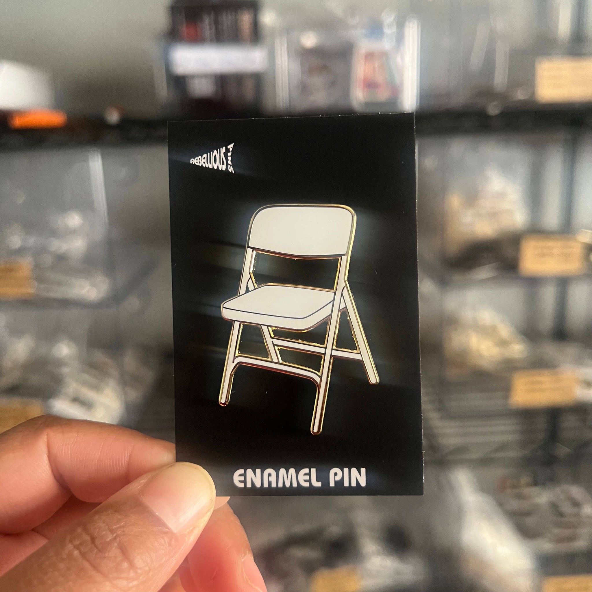 Folding Chair Enamel Pin