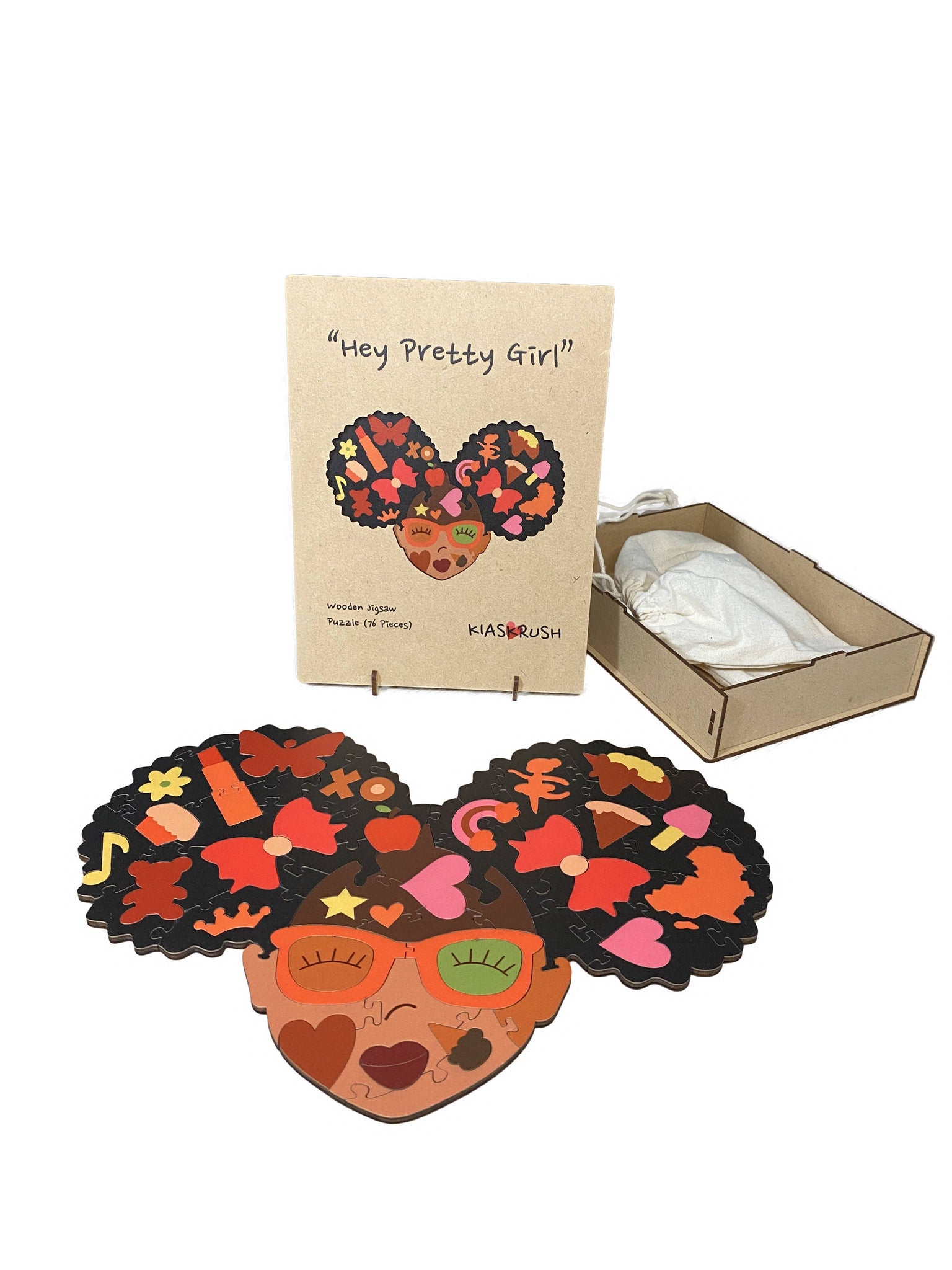 "Hey Pretty Girl" Wooden Jigsaw Puzzle