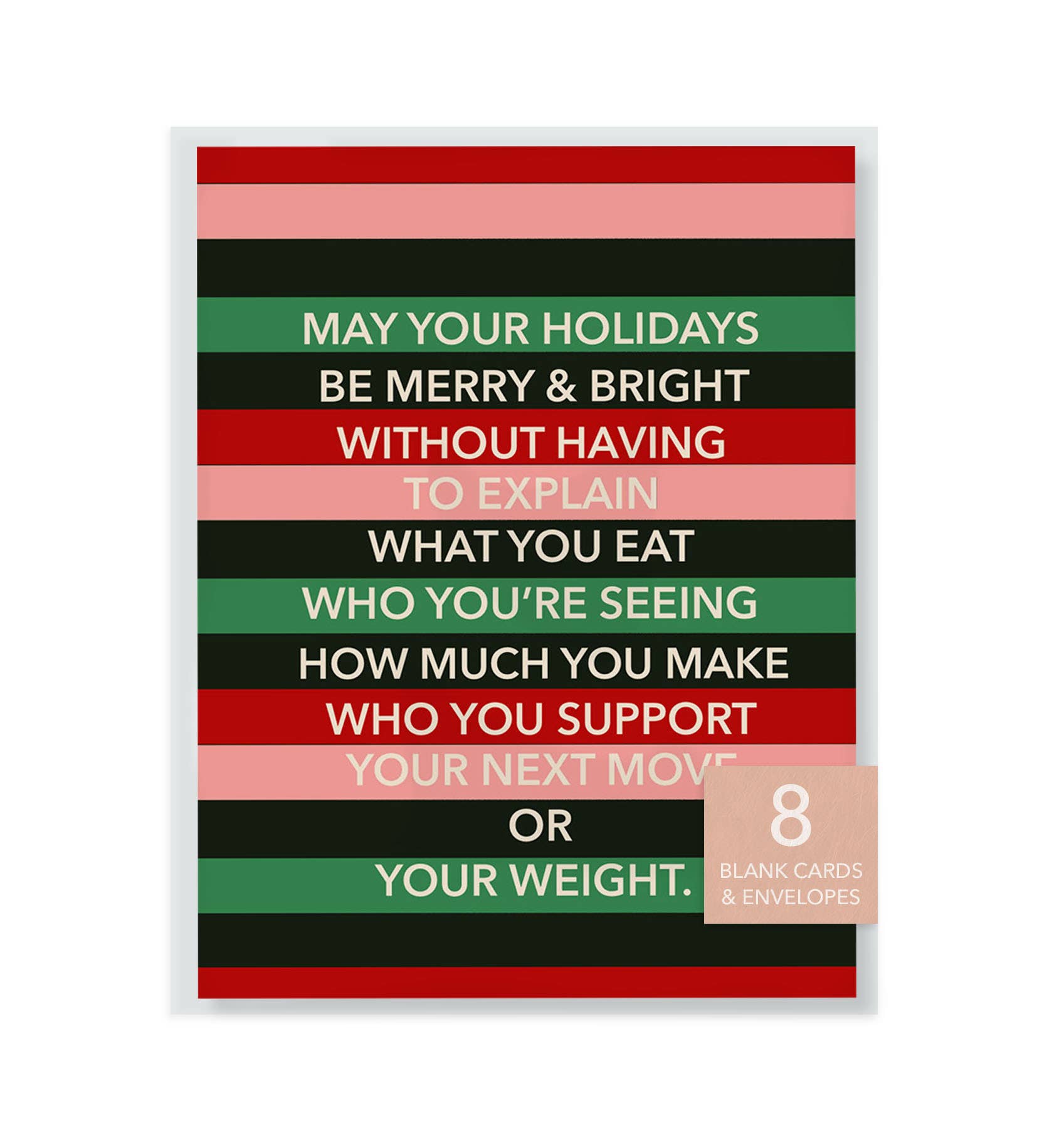 No Questions Holiday Card: Boxed Set of 8