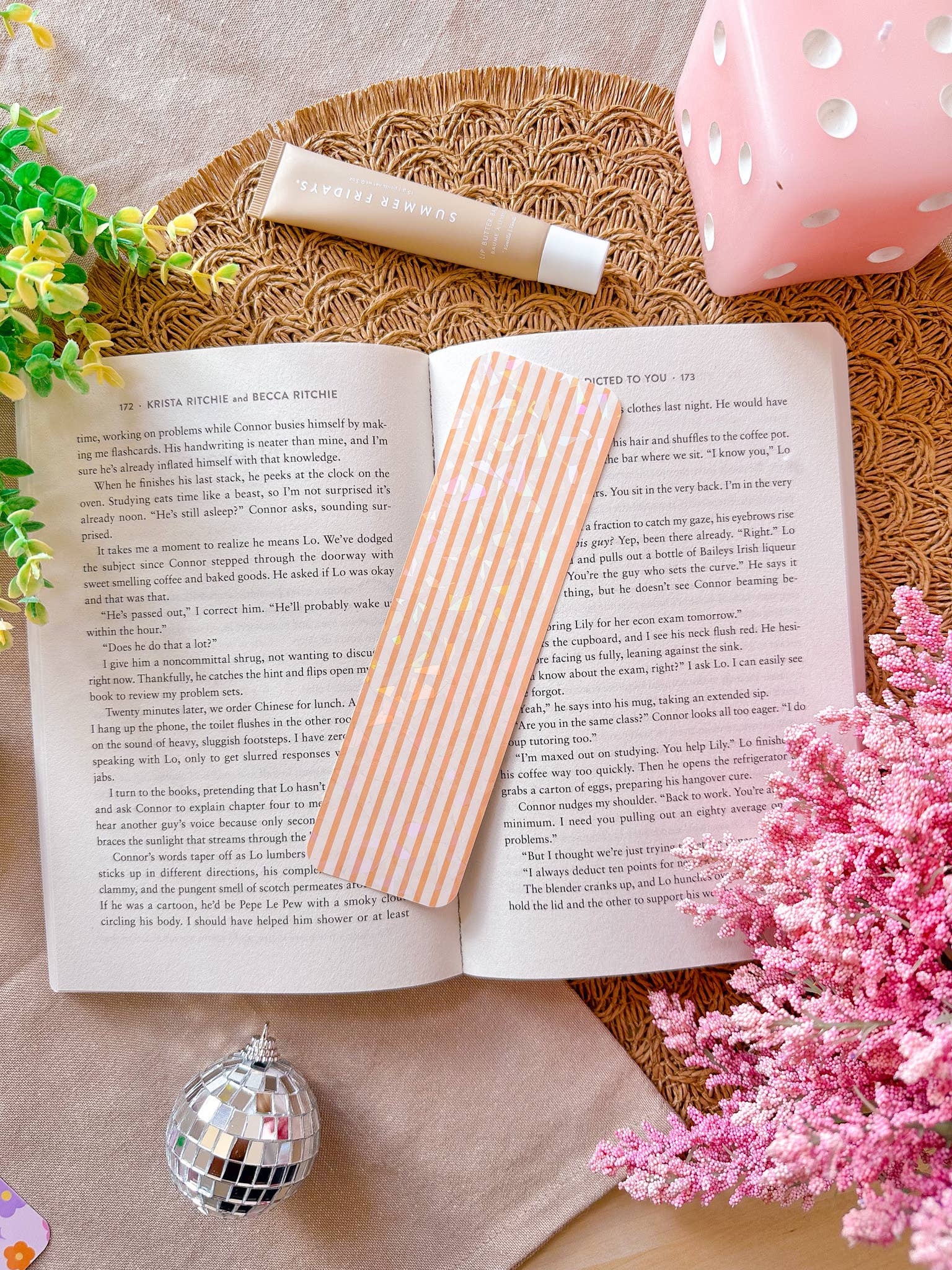 Stripes Glitter Bookmark