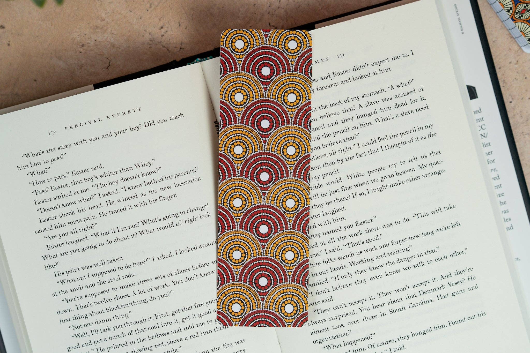 African Print Bookmark - Red and Yellow (Ankara)