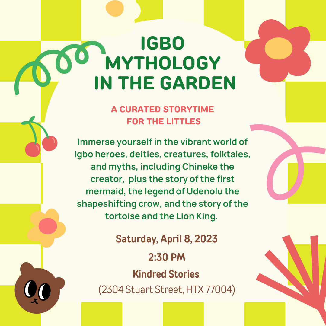 Igbo Mythology Storytime with Chinelo Anyadiegwu-April 8 at 2:30 PM