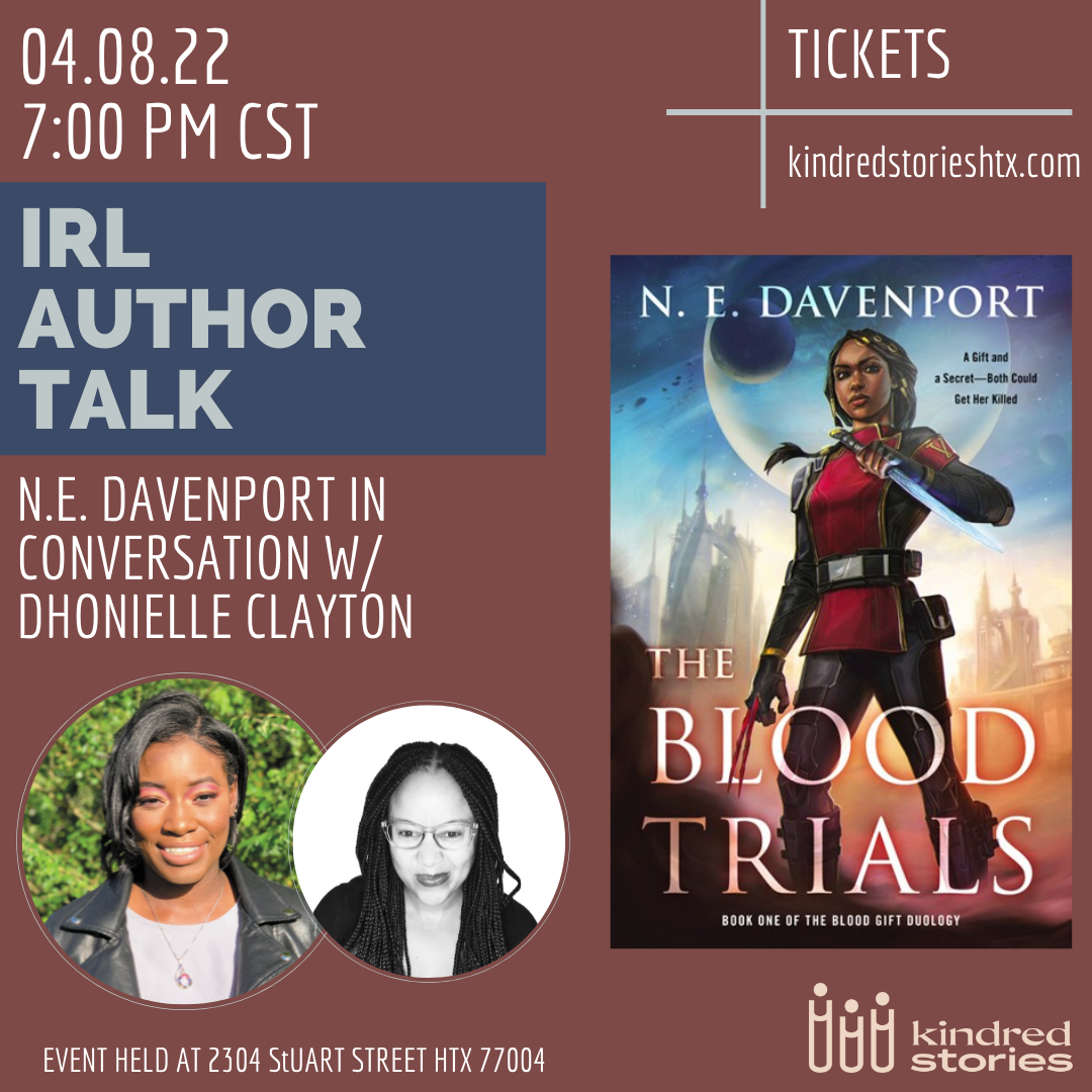 IRL Author Talk: The Blood Trials With N.E. Davenport & Dhonielle Clayton - April 8 @ 7:00 PM CST