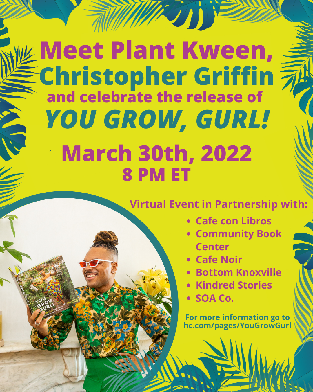 Virtual Author Talk: You Grow Gurl with Christopher Griffin - March 30 @ 7:00 PM CST