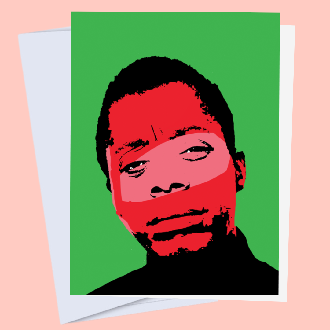 James Baldwin - Iconic Black Author Art Card, Book Lovers